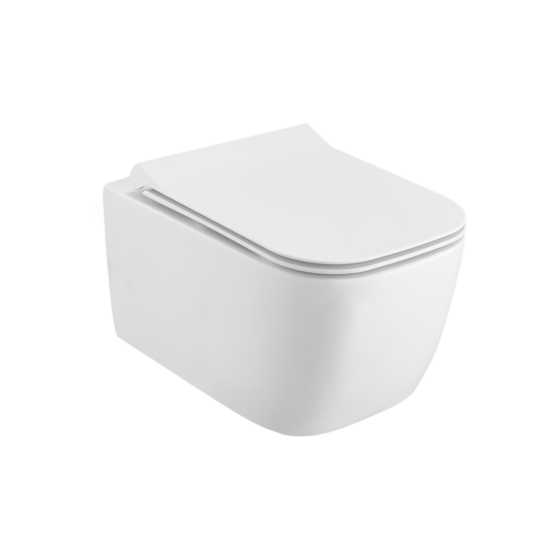 EXCELLENT Doto S 49 miska WC 49 cm wisząca bezrantowa z deską wolnoopadającą, biały połysk CEEX.1609.495.WH