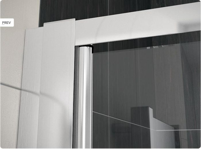 Profile srebrne z połyskiem w drzwiach prysznicowych Eco-Line ECP208005007 firmy SanSwiss.