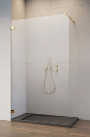Radaway Essenza Pro Gold Kabina typu Walk-In 120 cm (118,5-119,3cm) profil złoty 10103120-09-01