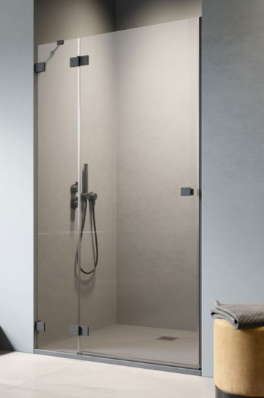 Radaway Essenza Pro Black DWJ drzwi do wnęki 130 cm (129,2-130,8) Lewe Czarny/Przejrzyste 10099130-54-01L