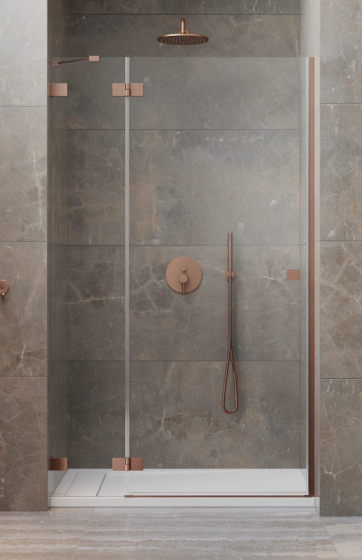 Radaway Essenza Pro Brushed Copper DWJ Drzwi prysznicowe lewe 100 cm (99,2-100,8 cm) profil Miedź szczotkowana 10099100-93-01L