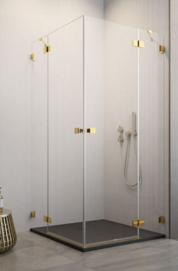 Radaway Essenza Pro Gold KDD Kabina prostokątna 90Lx80P cm profil złoty 10096090-09-01L+10096080-09-01R