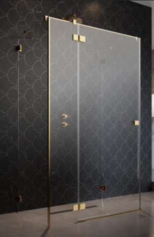 Radaway Essenza Pro KDJ+S Kabina prysznicowa drzwi lewe 110x70 cm profil złoty 10097311-09-01L+10098070-01-01+10098070-01-01
