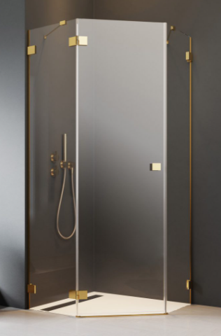 Radaway Essenza Pro PTJ Kabina pięciokątna drzwi lewe 90x100 cm profil złoty 10100000-09-01L+10100700-01-01