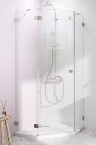 Radaway Essenza Pro PTJ Kabina pięciokątna drzwi lewe 90x90 cm profil chrom 10100000-01-01L+10100200-01-01