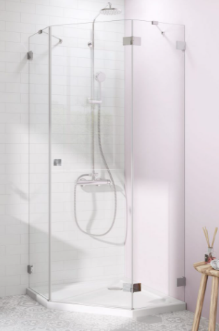 Radaway Essenza Pro PTJ Kabina pięciokątna drzwi prawe 80x90 cm profil chrom 10100000-01-01R+10100400-01-01
