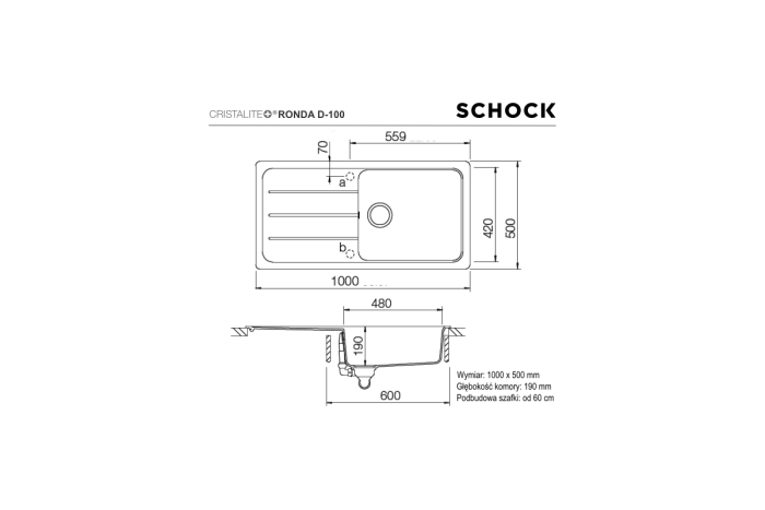 Schock Formhaus D-100L rysunek techniczny