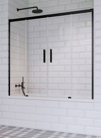 Radaway Idea Black PN DWD Parawan nawannowy 4-częściowy 170 cm profil czarny 10004170-54-01