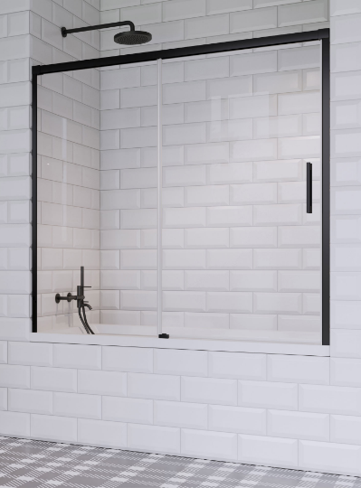 Radaway Idea Black PN DWJ Parawan nawannowy lewy 160 cm (158,7-161,2cm) profil czarny 10003160-54-01L