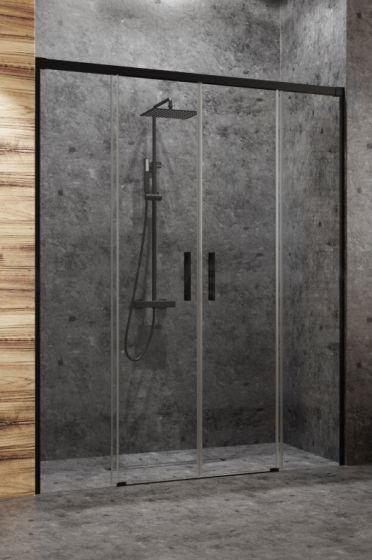 Radaway Idea Black DWD Drzwi prysznicowe 180 cm (178,5-181,5) profil czarny 387128-54-01