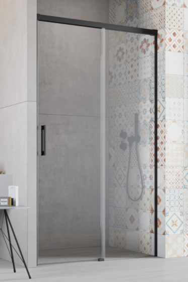 Radaway Idea Black DWJ Drzwi prysznicowe 115 cm (113,7-116,2cm) prawe profil czarny 387022-54-01R