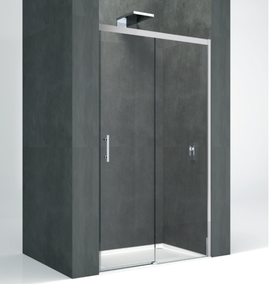 Novellini Kali PH Drzwi do wnęki przesuwne 153-154,5 cm profil srebrny KALIPH151-1B