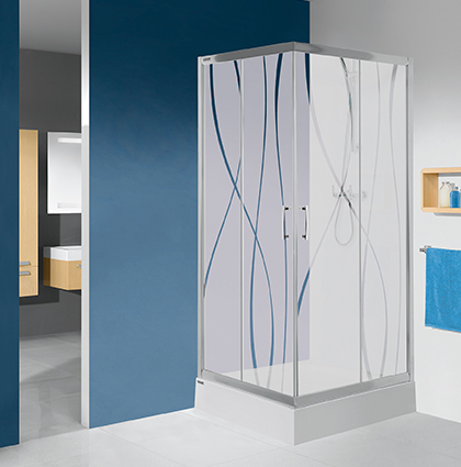 Sanplast TX KN/TX5b+Bza Kabina kwadratowa 90x90 cm z brodzikiem profil sr.poł. szkło wzór 602-271-0231-38-231