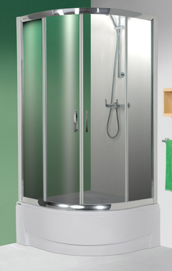 Sanplast TX kpl-KP4/TX5b/165 Kabina półokrągła 90x90 cm z brodzikiem sr.połysk szkło grey 602-271-0362-38-501