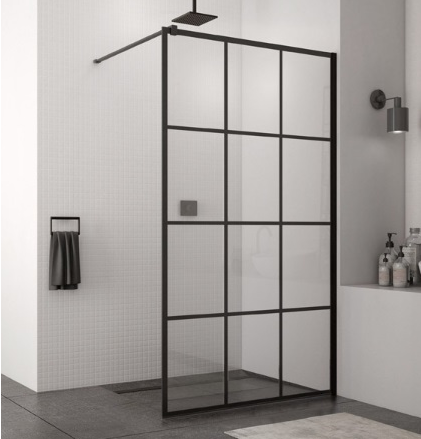 Ronal - Sanswiss Easy Loft 75 Ścianka wolnostojąca walk-in 140 cm (138,5-140,5 cm) profil czarny mat STR4P1400675