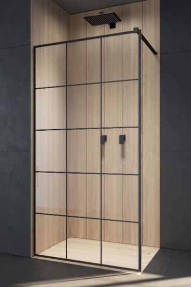 Modo New Black II Factory Kabina Walk In 160 cm profil czarny mat 389164-54-55