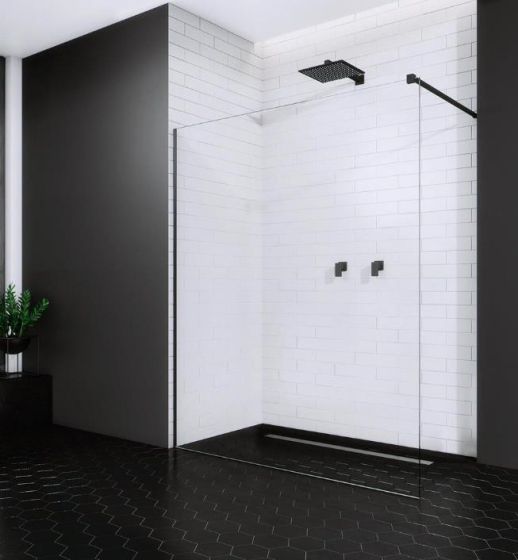 Radaway Modo New Black II Kabina Walk In 155 cm profil czarny 389155-54-01