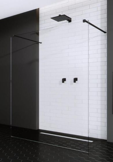 Radaway Modo New Black I Ścianka Walk In 160 cm profil czarny 388164-54-01