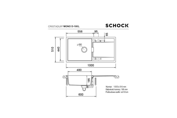 Schock Mono D-100 L rysunek techniczny