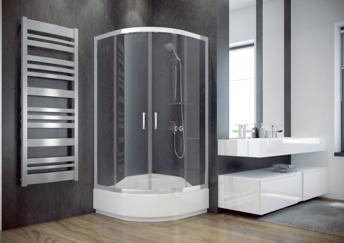 Besco Modern Kabina półokrągła 90x90x165 cm szkło przejrzyste MP-90-165-C