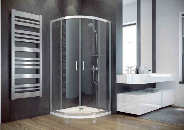 Besco Modern Kabina prysznicowa półokrągła 90x90 cm szkło grafitowe MP-90-185-G