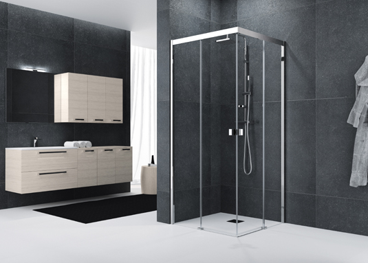 Novellini Neo Kabina narożna kwadratowa 117x117 cm profil chrom NEOA117LD-1K+NEOA117LS-1K