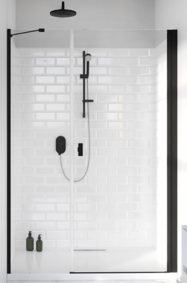 Radaway Nes 8 Black DWS I Drzwi do wnęki prawe 110 cm (108-111cm) profil czarny mat 10078110-54-01R+10078111-01-01