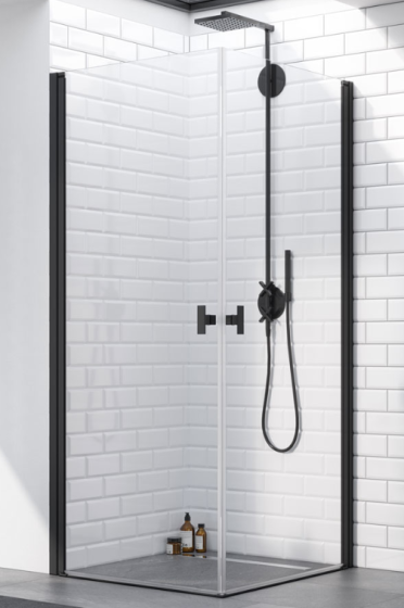 Radaway Nes 8 Black KDD I Kabina prostokątna 100Lx80P cm profil czarny mat 10071100-54-01L+10071080-54-01R
