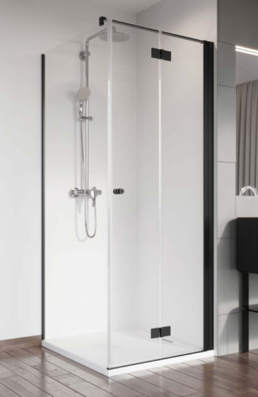 Radaway Nes 8 Black KDJ B Kabina prostokątna drzwi prawe 80Px90 cm profil czarny mat 10075080-54-01R+10089090-01-01