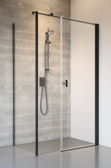 Radaway Nes 8 Black KDS I Kabina prostokątna drzwi prawe 120Px70 cm profil czarny mat 10073120-54-01R+10073112-54-01+10089070-01-01