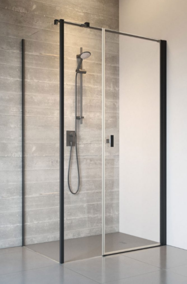 Radaway Nes 8 Black KDS I Kabina prostokątna drzwi prawe 120Px80 cm profil czarny mat 10073120-54-01R+10073112-54-01+10089080-01-01
