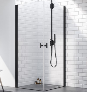 Radaway Nes Black KDD I Kabina kwadratowa 100Lx100P cm profil czarny mat 10021100-54-01L+10021100-54-01R