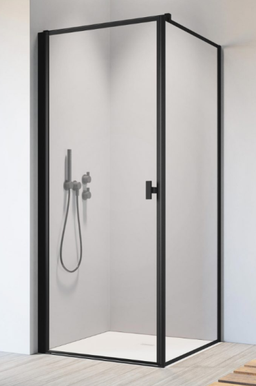 Radaway Nes Black KDJ I Frame Kabina prostokątna drzwi lewe 90Lx70 cm profil czarny mat 10022090-54-56L+10039070-54-56