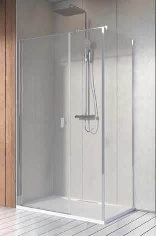Radaway Nes KDS I Kabina prostokątna drzwi lewe 140Lx70 cm profil chrom 10023140-01-01L+10043070-01-01