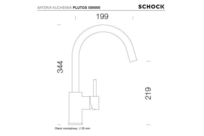 Schock Plutos bateria kuchenna rysunek techniczny