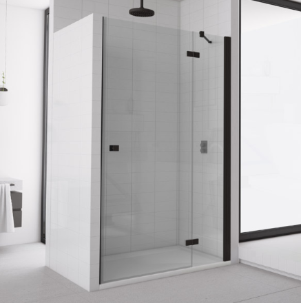 Ronal Annea Drzwi ze ścianką stałą prawe 110 cm czarny mat AN13D11000607