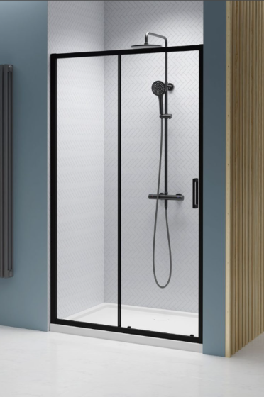 Radaway Premium Pro Black DWJ Drzwi prysznicowe lewe 160 cm (158-161 cm) profil czarny 1014160-54-01L
