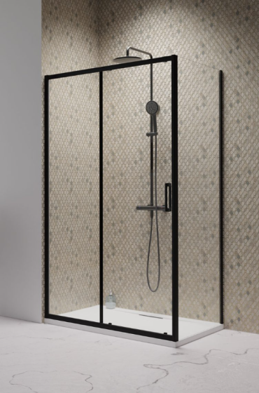 Radaway Premium Pro KDJ Kabina prysznicowa drzwi przesuwne lewe 100x100 cm profil czarny 1015100-54-01L/1016100-54-01