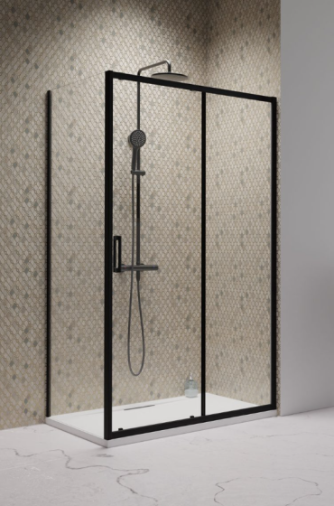 Radaway Premium Pro KDJ Kabina prysznicowa drzwi przesuwne prawe 140x90 cm profil czarny 1015140-54-01R/1016090-54-01