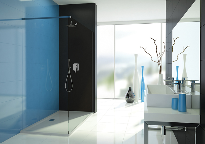 Sanplast TX P/TX5b Kabina walk-in 100 cm (98,3-100 cm) profil srebrny poł. szkło przeźroczyste 600-271-2140-38-401