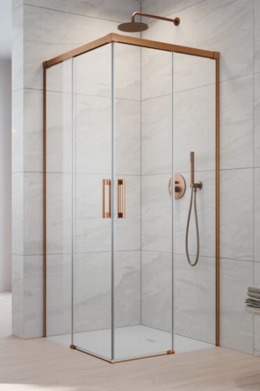 Radaway Idea KDD kabina prysznicowa 75 x 75 cm Miedź szczotkowana (75R x75L) 387066-93-01L+387066-93-01R