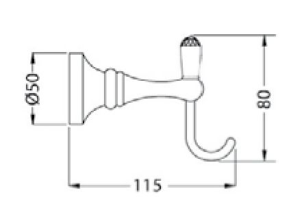 Rysunek techniczny wieszaka punktowego Ibisco Crystal RG1115BR Giulini Giovanni.