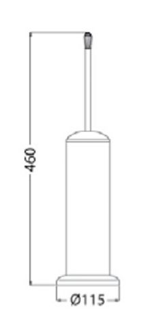 Rysunek techniczny szczotki do WC, wolnostojącej Ibisco Crystal RG1130BR Giulini Giovanni.