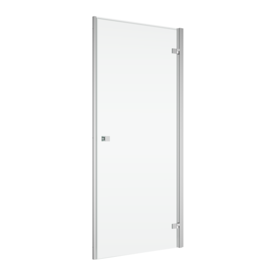 RONAL ANNEA Prawe drzwi jednoczęściowe do wnęki 100x200 cm srebrny połysk AN1CD1005007