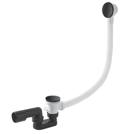 Vicario przelew wannowy z syfonem  70 cm klik klak czarny  266C/70/CZ