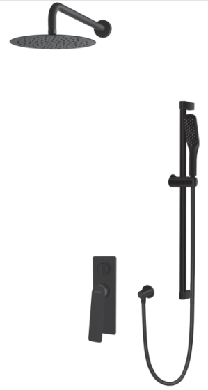 Vedo Desso Nero kompletny  system natryskowy podtynkowy 30 cm czarny  VBD4224/30/CZ