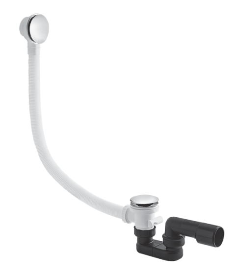 Vicario przelew wannowy z syfonem  70 cm klik klak biały mat 266C/70/BI