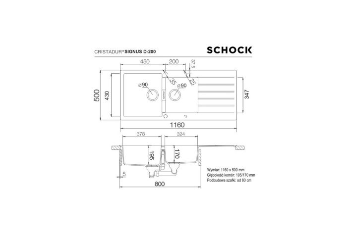 Schock Signus D-200 rysunek techniczny