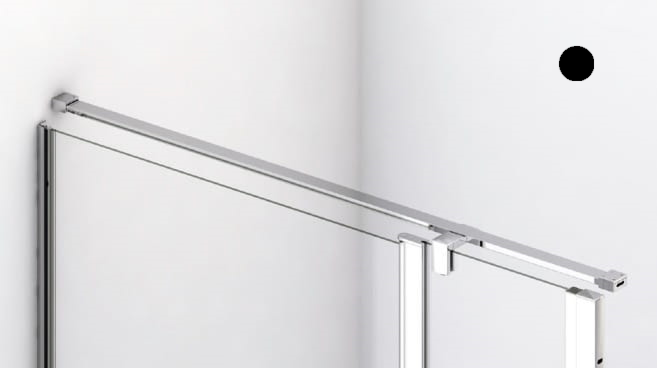 Poprzeczka stabilizacyjna ściana - szkło+ łącznik T, długość 1500 mm czarny mat SMGTS.06.1500