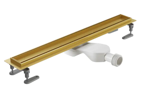 Excellent Stilio Gold Odpływ liniowy złoty z rusztem do zabudowy płytką 900 mm INEX.1515.900.P.GL